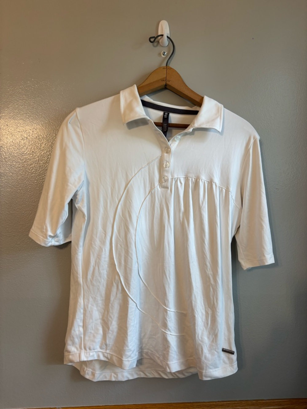 LIJA Sports White Polo Golf TOP Shirt WOMENS size medium